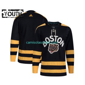 Camiseta Boston Bruins Blank Adidas 2023 Winter Classic Preto Authentic - Criança